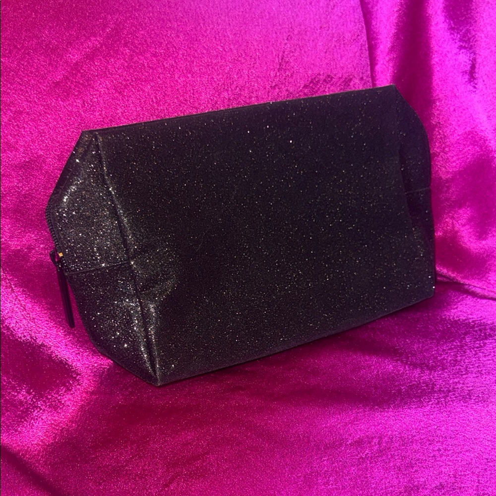 MAC new unused large Elegant Black Glitter Clutch